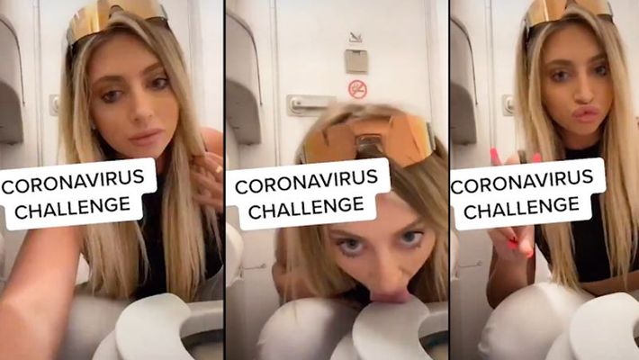 Girl licks toilet seat as part of coronavirus challenge, video goes viral